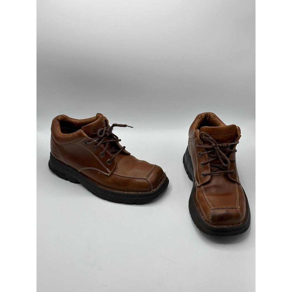 Mens Skechers Leather Lace Up Chukka Boots Brown Size 9 Y2K Vintage - Picture 8 of 15